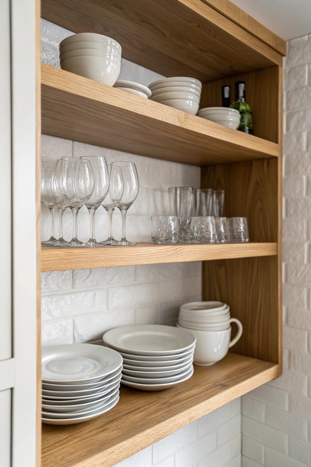 Elevate your butler pantry with simple, beautifully arranged open shelving.