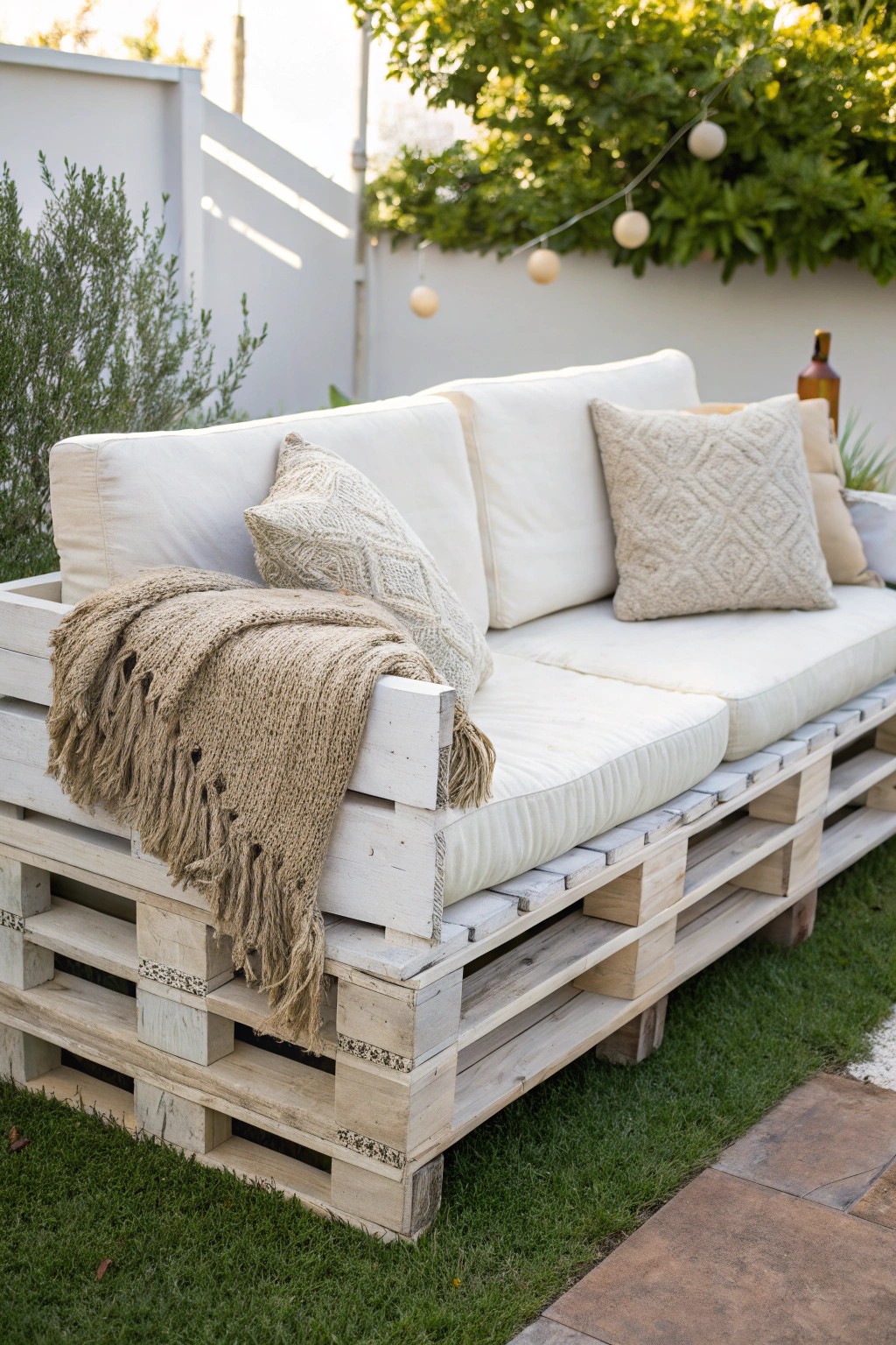 Transform your backyard with this beautiful DIY pallet sofa—simple, stylish, and budget-friendly.
