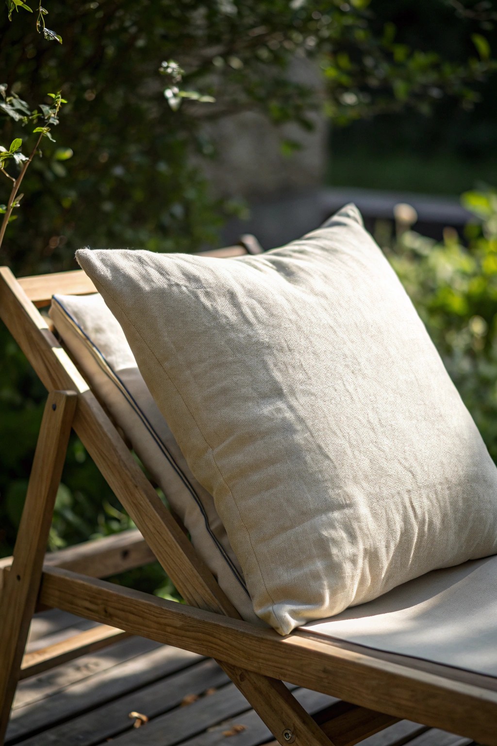 Elevate your deck with a beautifully crafted outdoor pillow—simple, cozy, and full of charm.