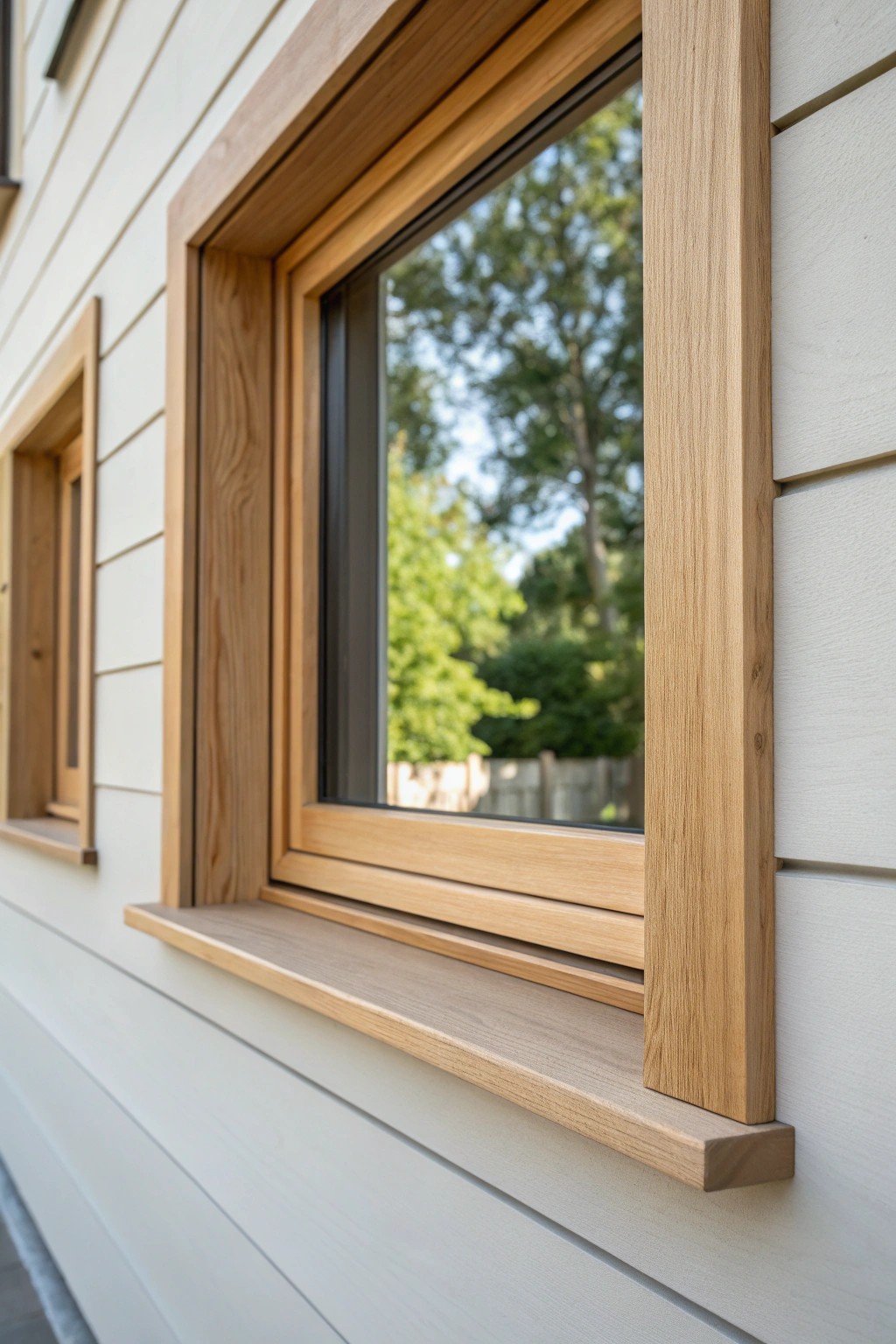 Simplicity shines: flat stock trim framing a modern window for a flawless minimalist touch.