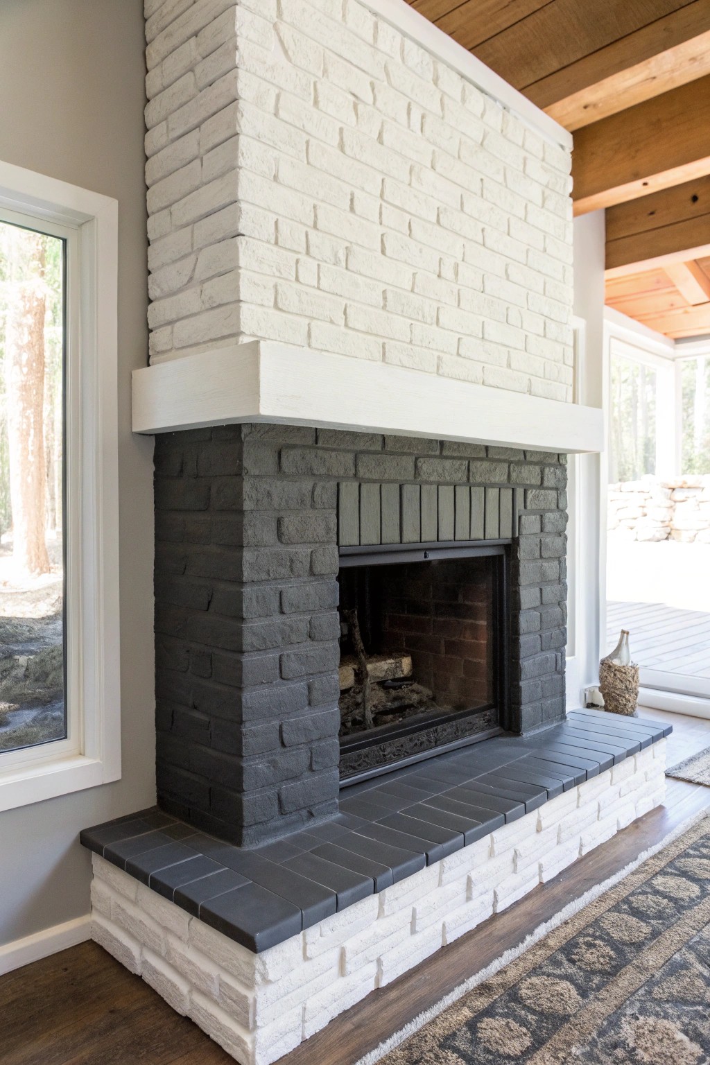 Transform your space with a fresh coat of paint—modern simplicity for your fireplace.