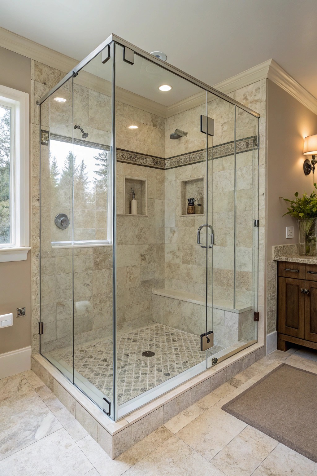 Effortless elegance: Seamless frameless glass for a truly open, spa-inspired shower.