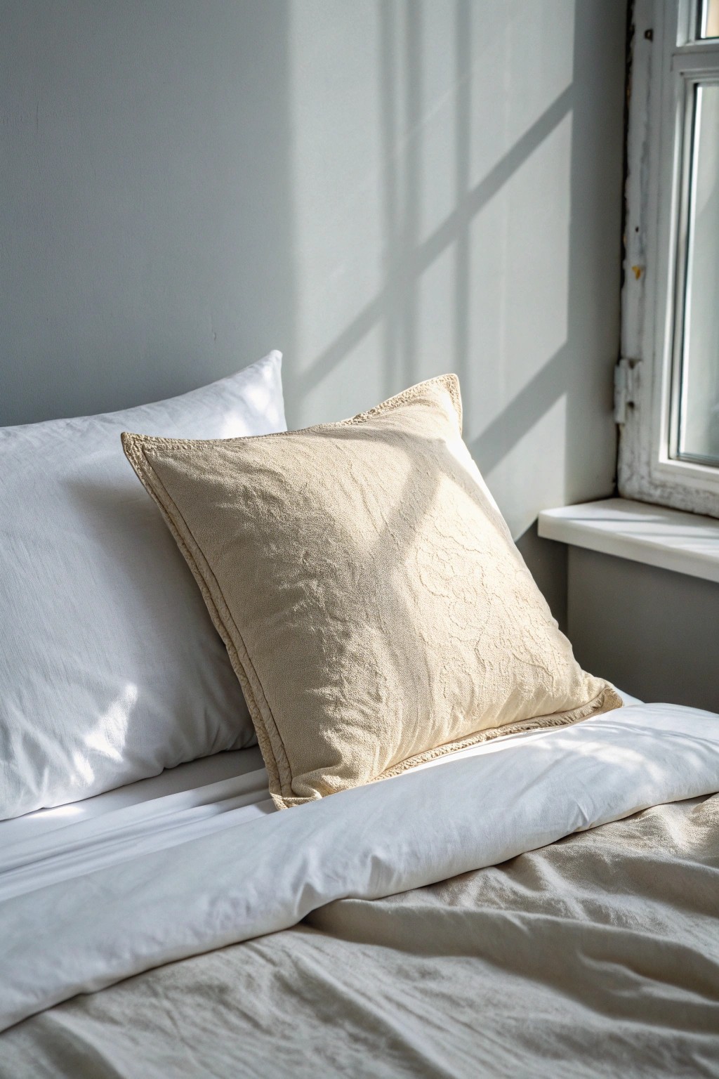 Serenity in Simplicity: Neutral tones create a restful, minimalist retreat.