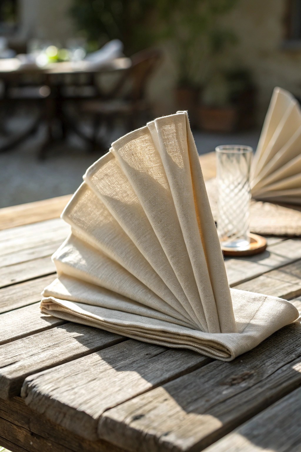 Elevate your table with the timeless beauty of the classic fan fold.