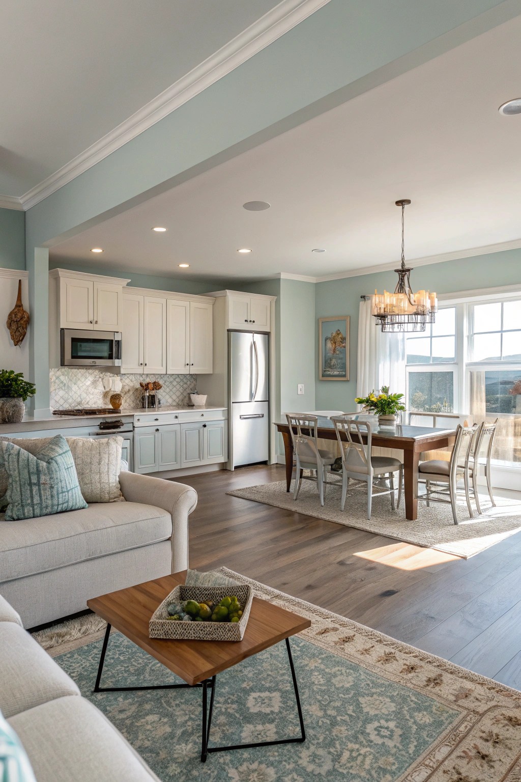A seamless transition from kitchen to living space, uniting both areas into one inviting hub.