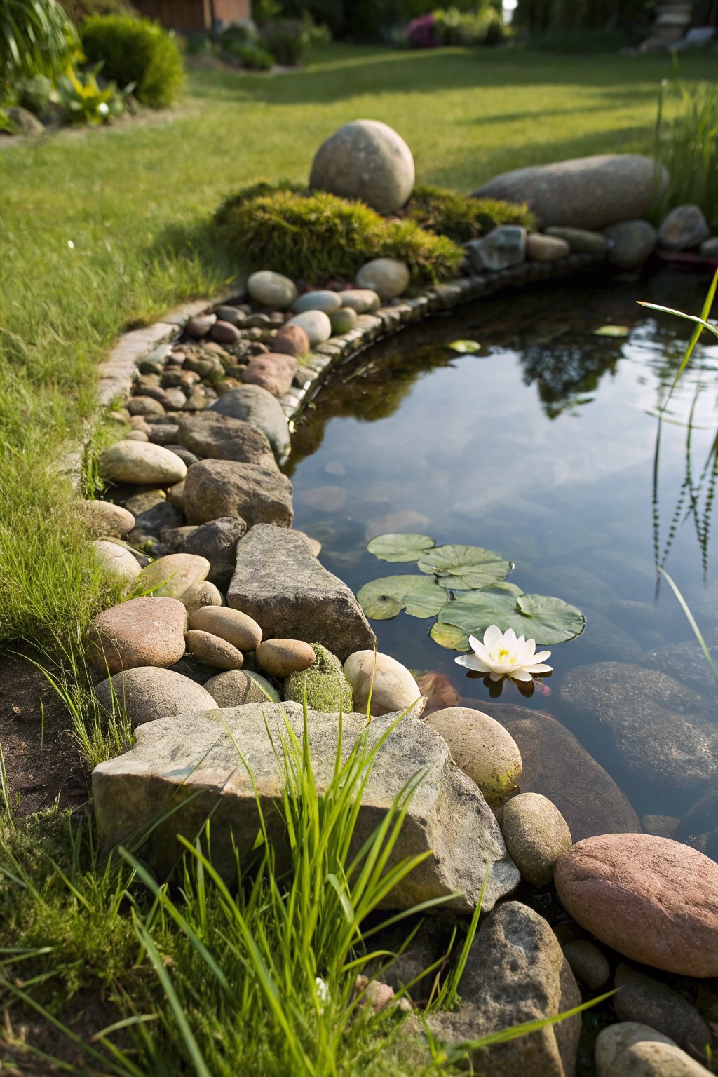 Organic elegance: A natural rock-edged pond blends seamlessly into your garden.