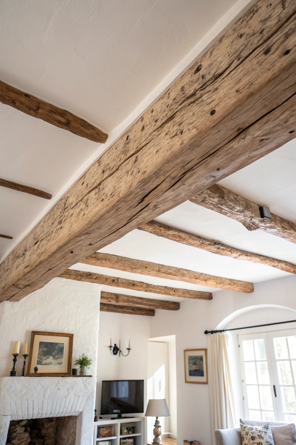Natural beauty shines through with a single, stunning exposed wood beam.