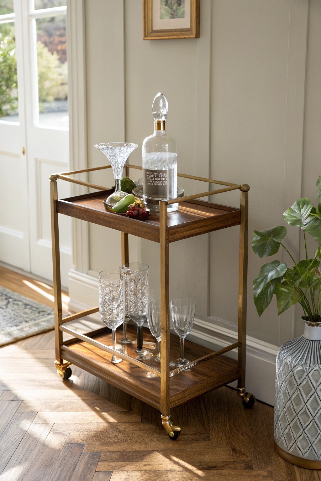 Elevate any space with a stunning, minimalist bar cart.