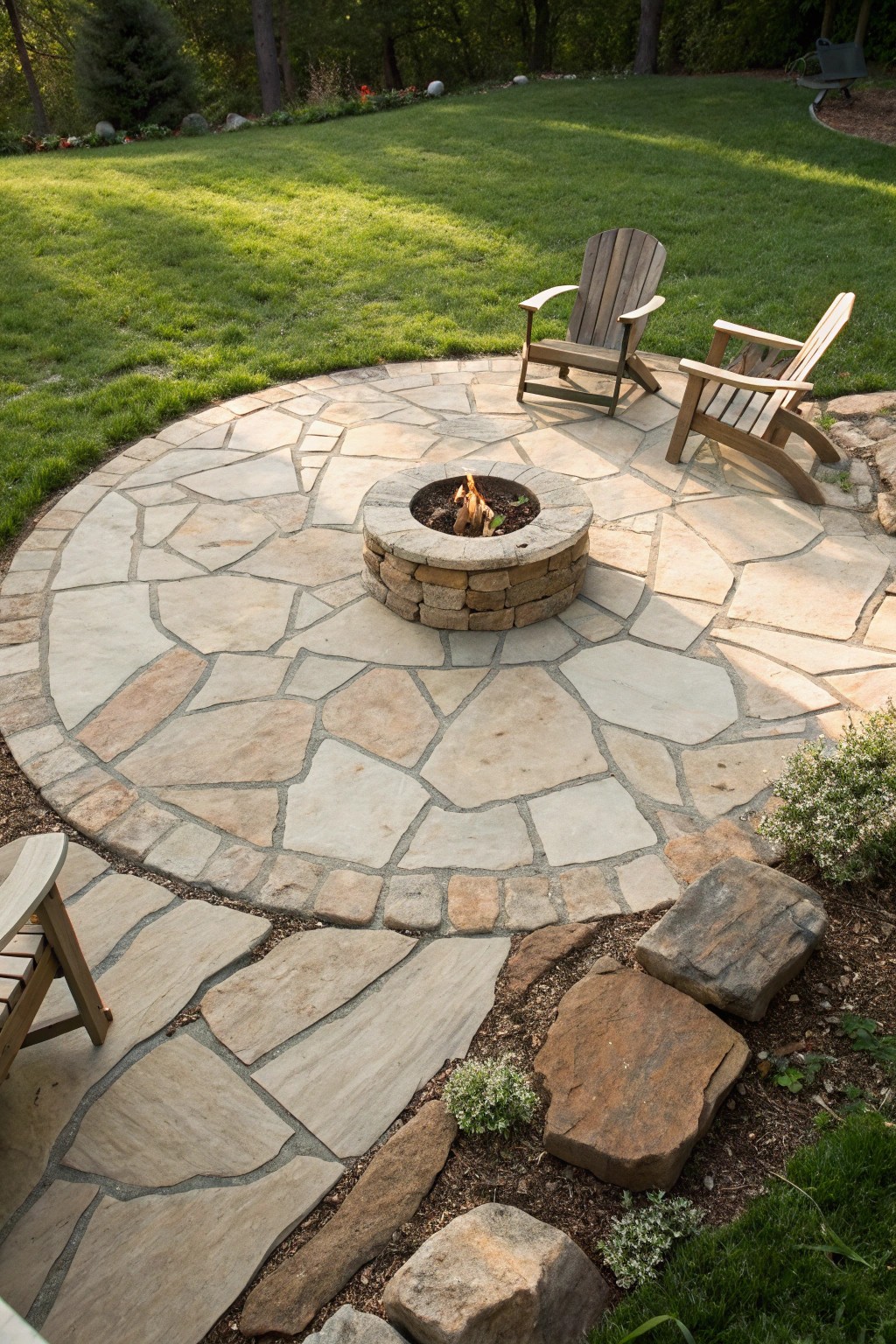 Gather around natural beauty—a flagstone circle made for heartfelt conversations.