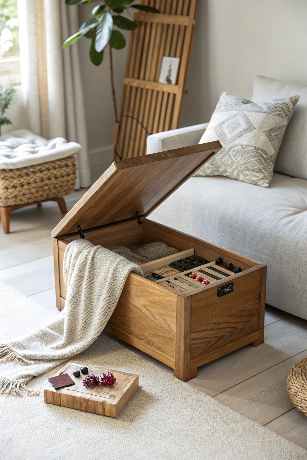 Effortless style meets smart storage—your perfect multi-tasking ottoman.