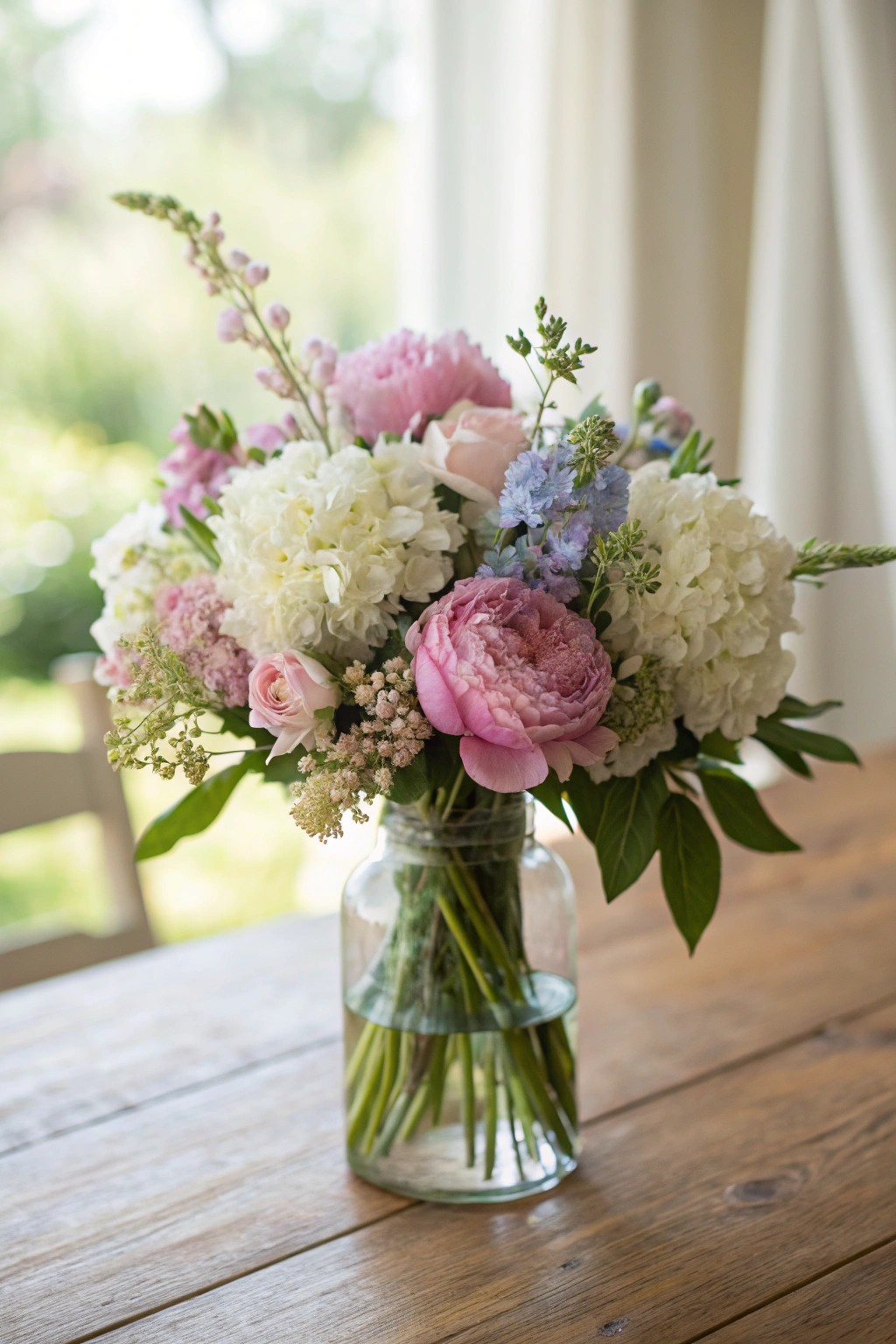 Effortless elegance: A lush floral bouquet brings natural beauty to your table.