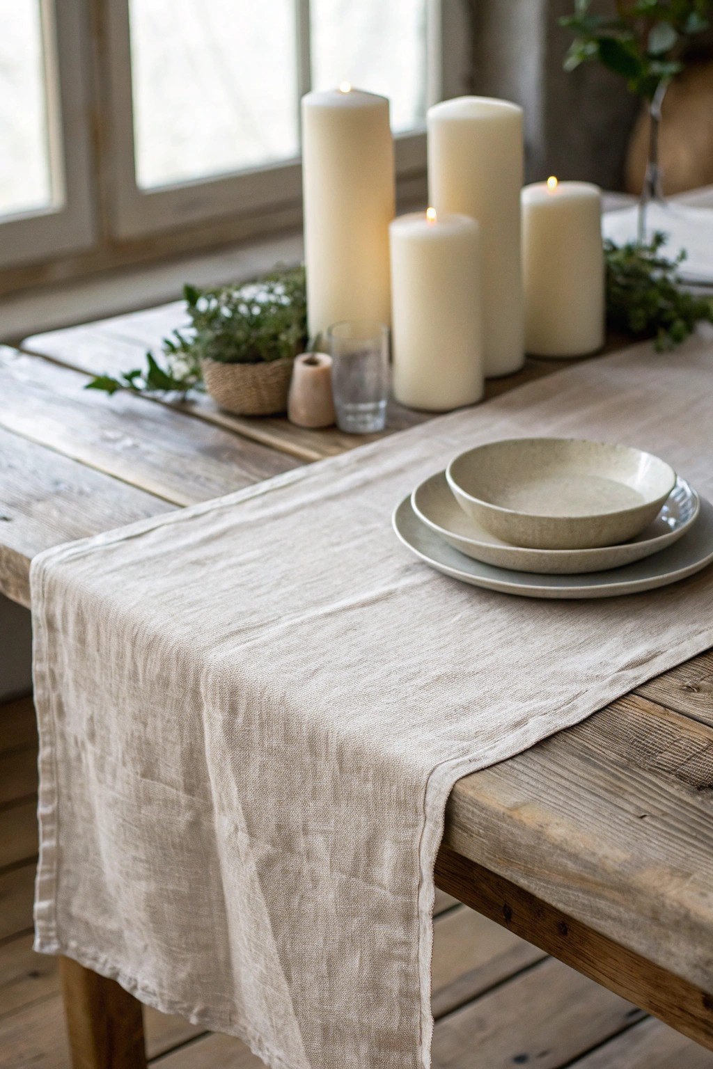 Effortless elegance: a classic linen table runner for timeless dining