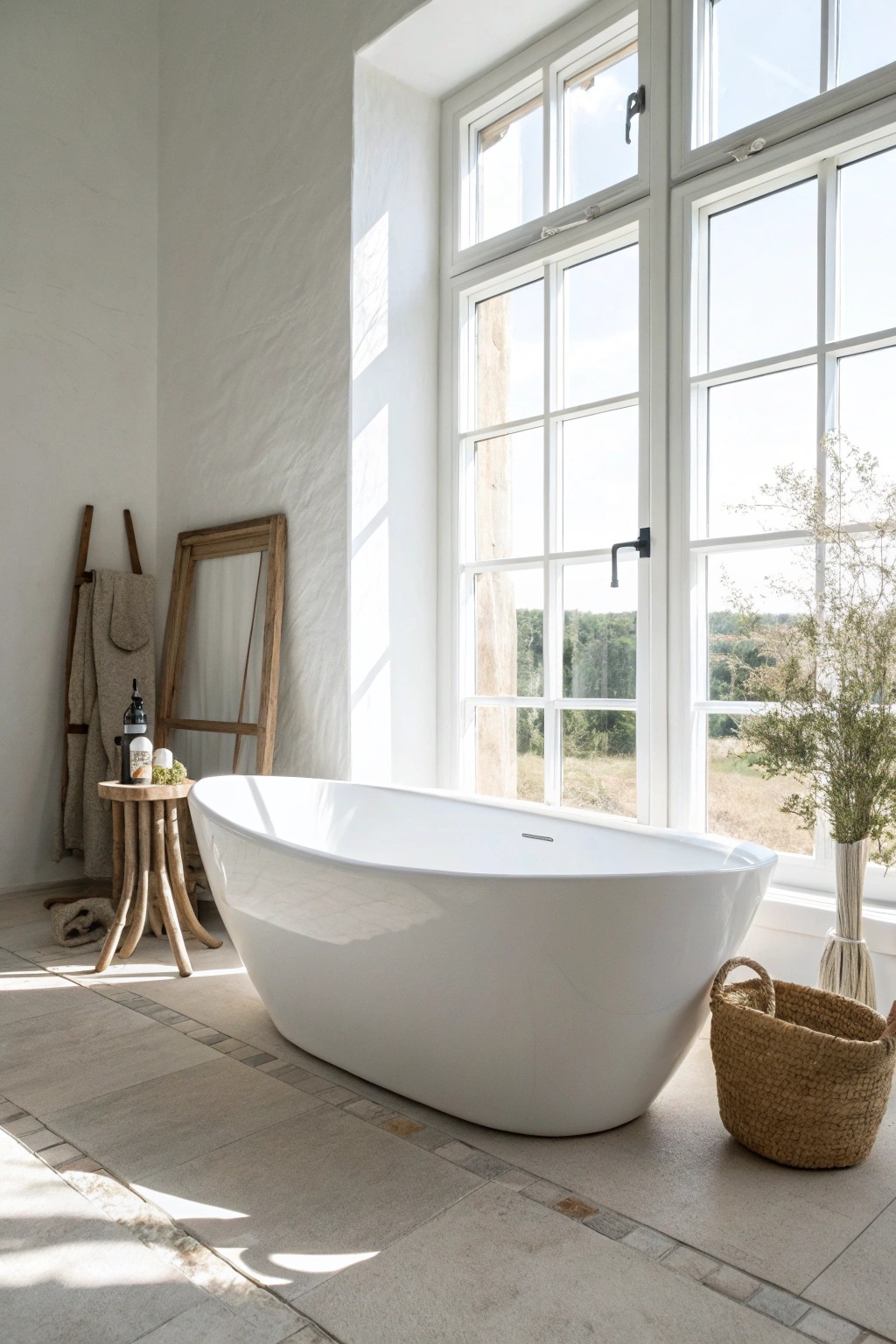 Let a sculptural white tub be the serene centerpiece of your dream bathroom.