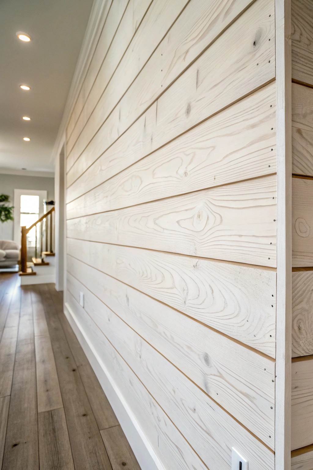 Embrace farmhouse charm with timeless white shiplap.
