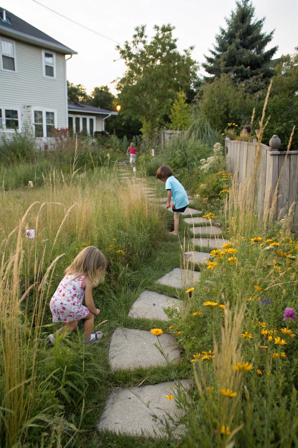 Meandering paths invite adventure and encourage imaginative play.