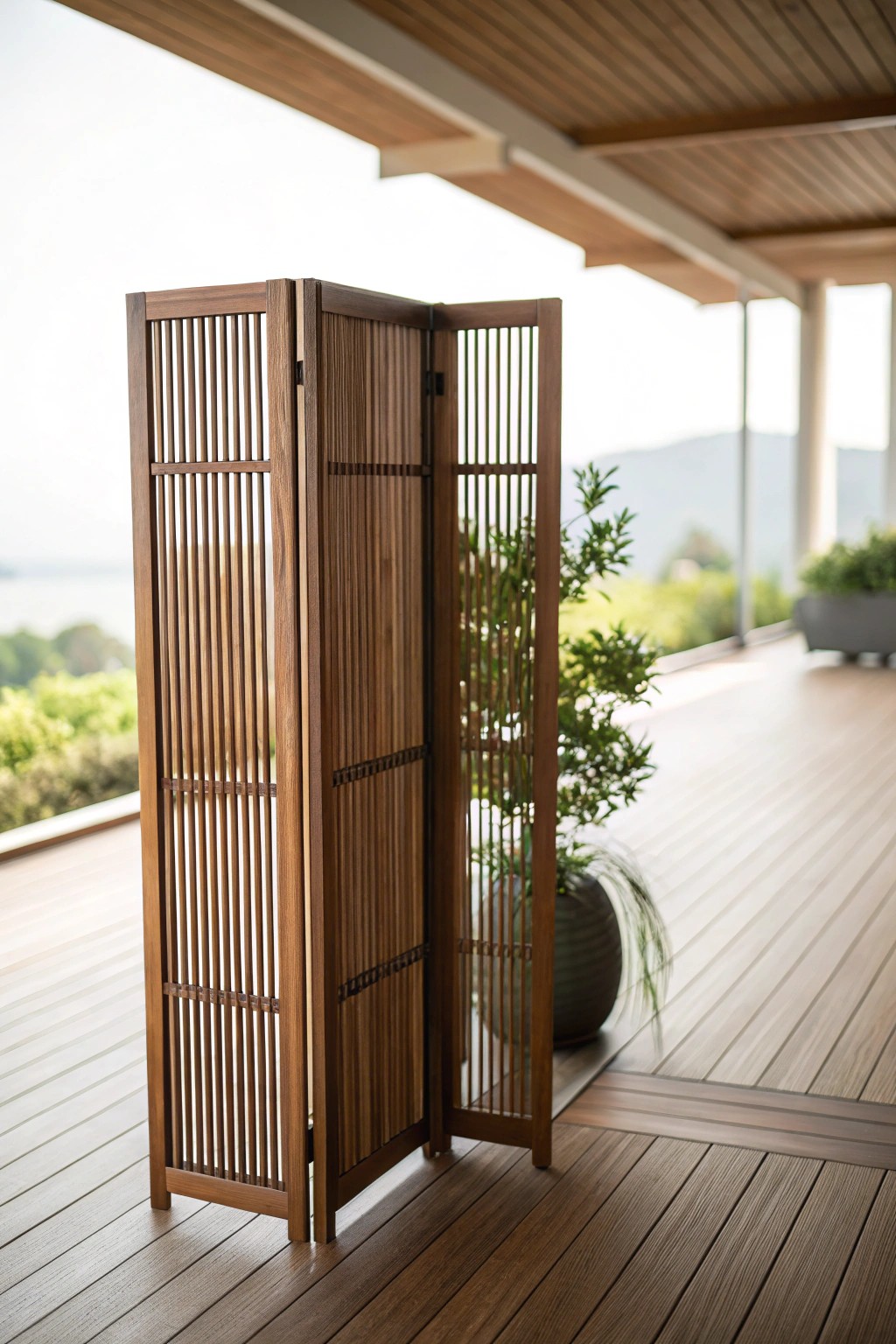 Elevate your deck with the natural elegance of a handcrafted privacy screen.