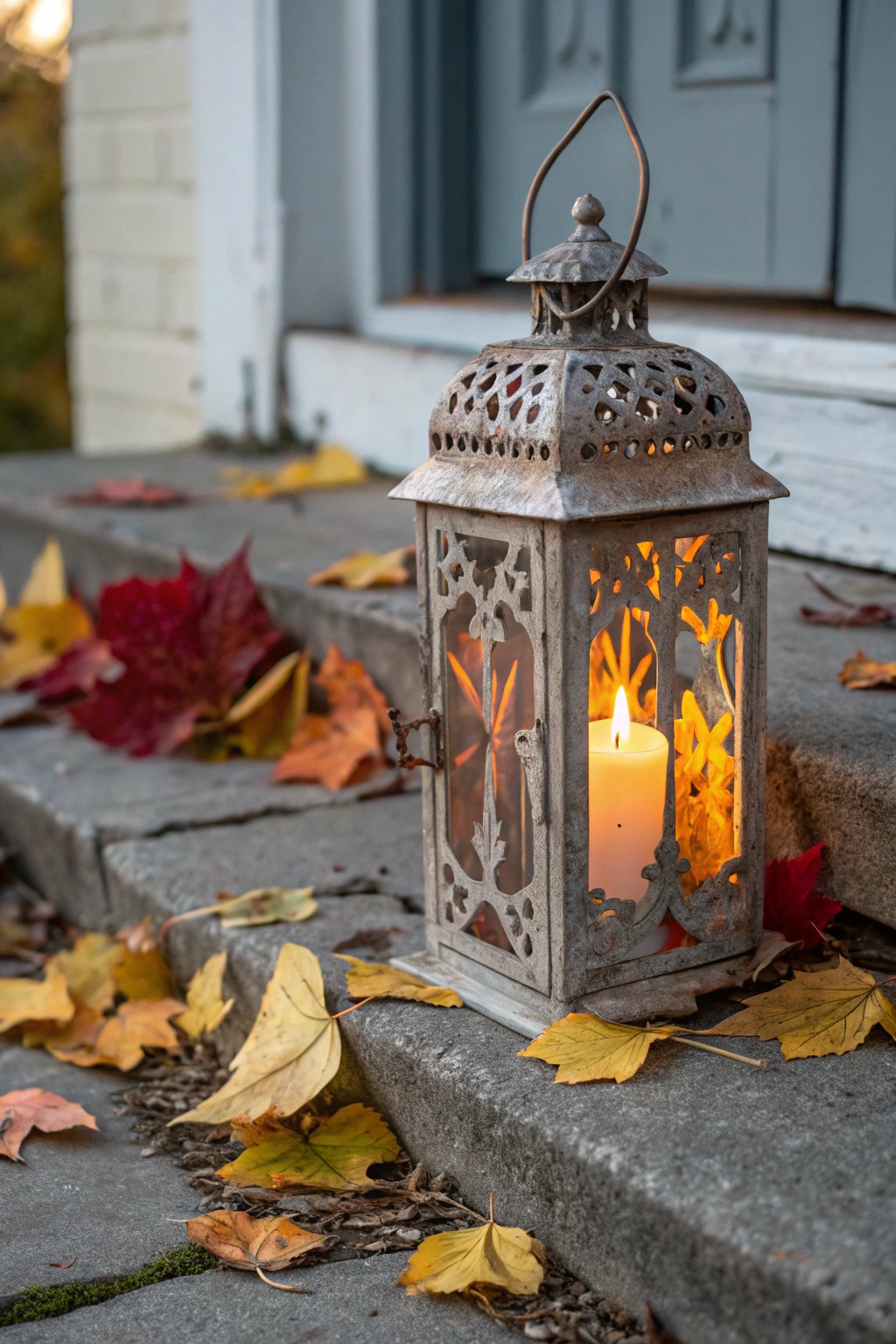 Invite the magic of Halloween with a glowing lantern on your autumn doorstep.