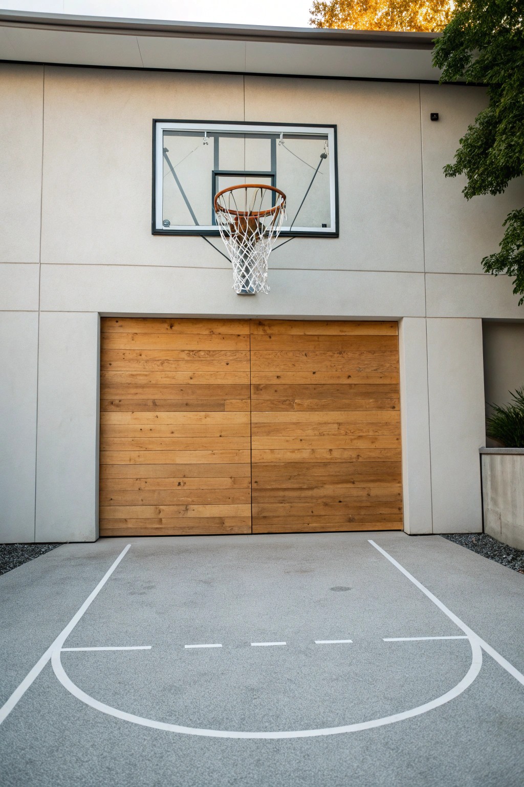 Elevate your garage with a minimalist indoor basketball hoop—where style meets play.