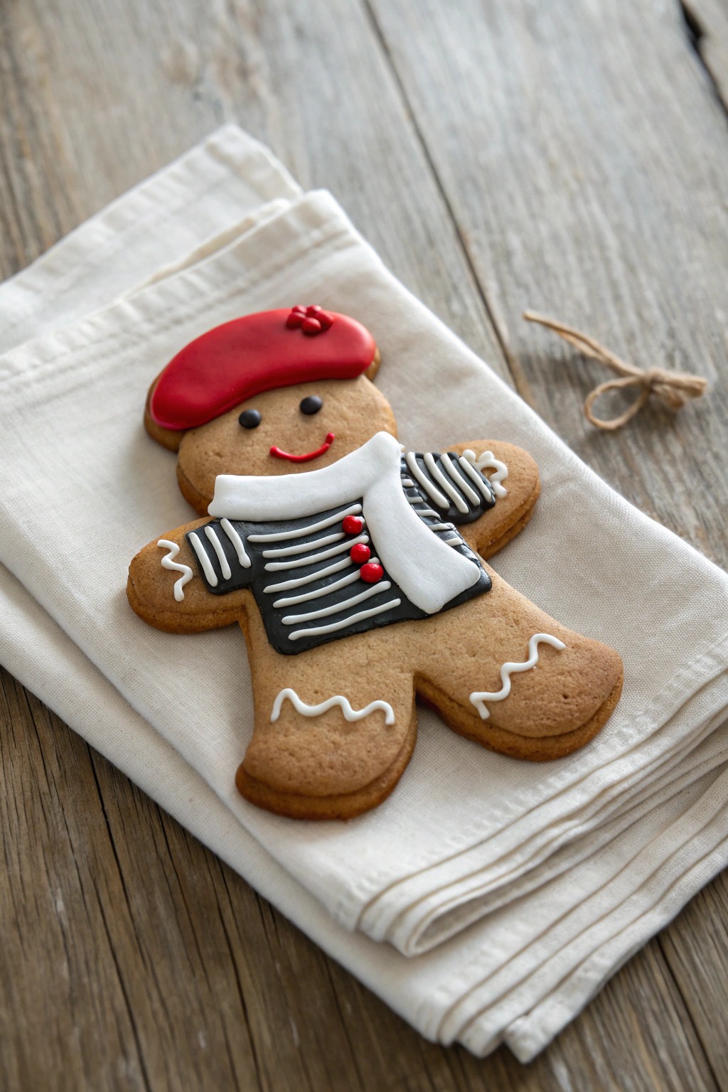 Bring Parisian chic to your gingerbread with berets, stripes, and a touch of elegance.
