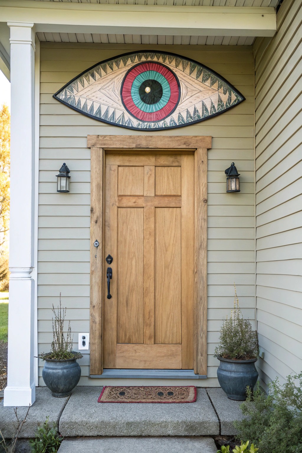 Handcrafted monster eye: a simple yet striking way to make your entrance unforgettable this Halloween.