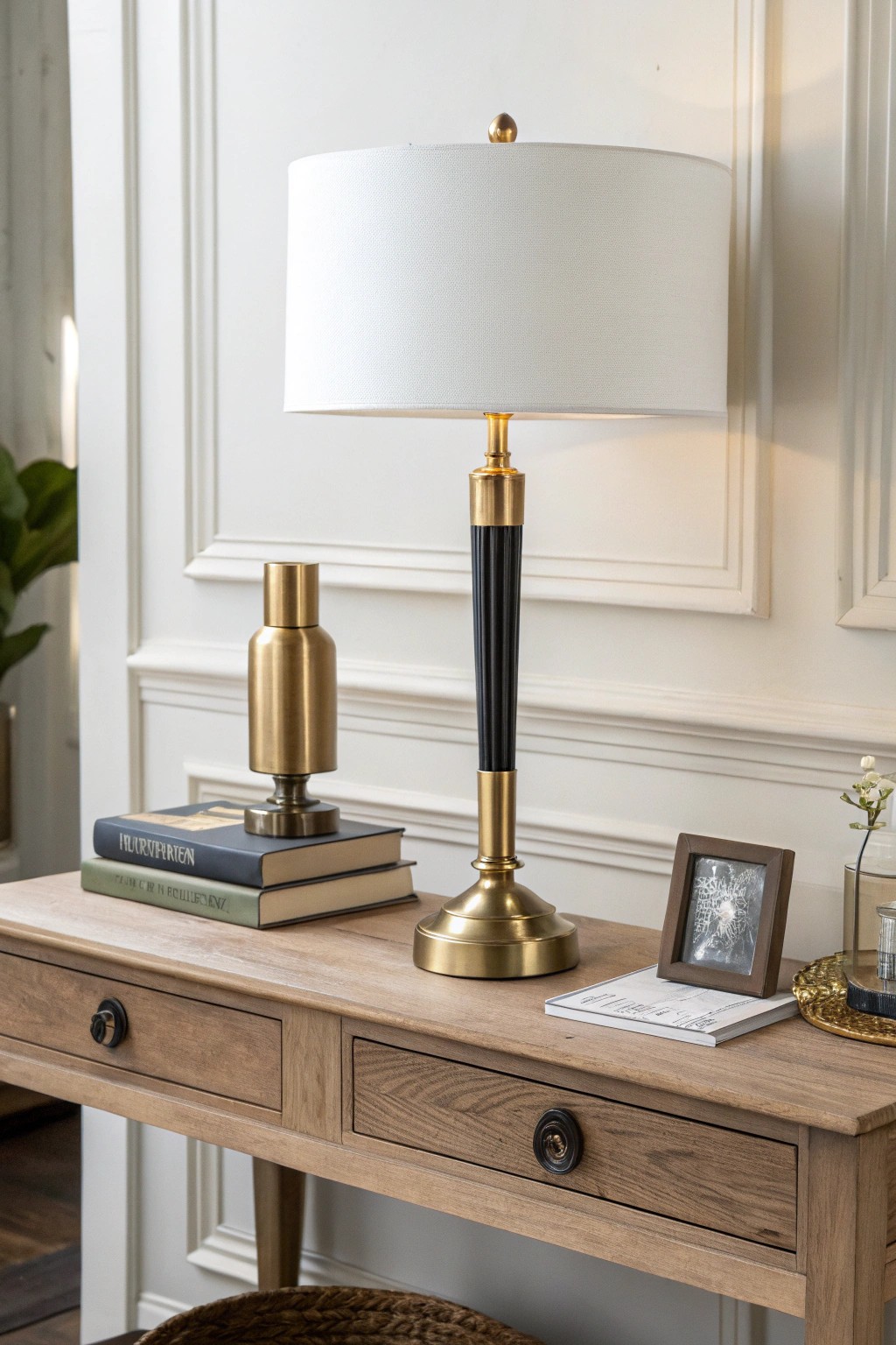 Elevate your living room with a lamp that effortlessly mixes metals for timeless depth.