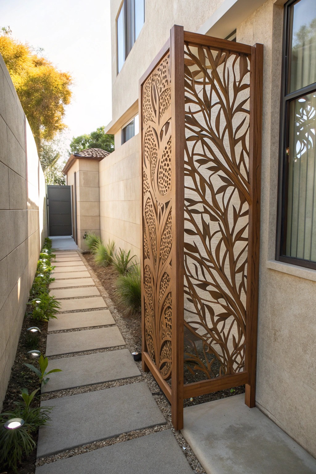 Elevate your side yard with a handcrafted decorative privacy screen—beautiful, practical, and effortlessly low-maintenance.