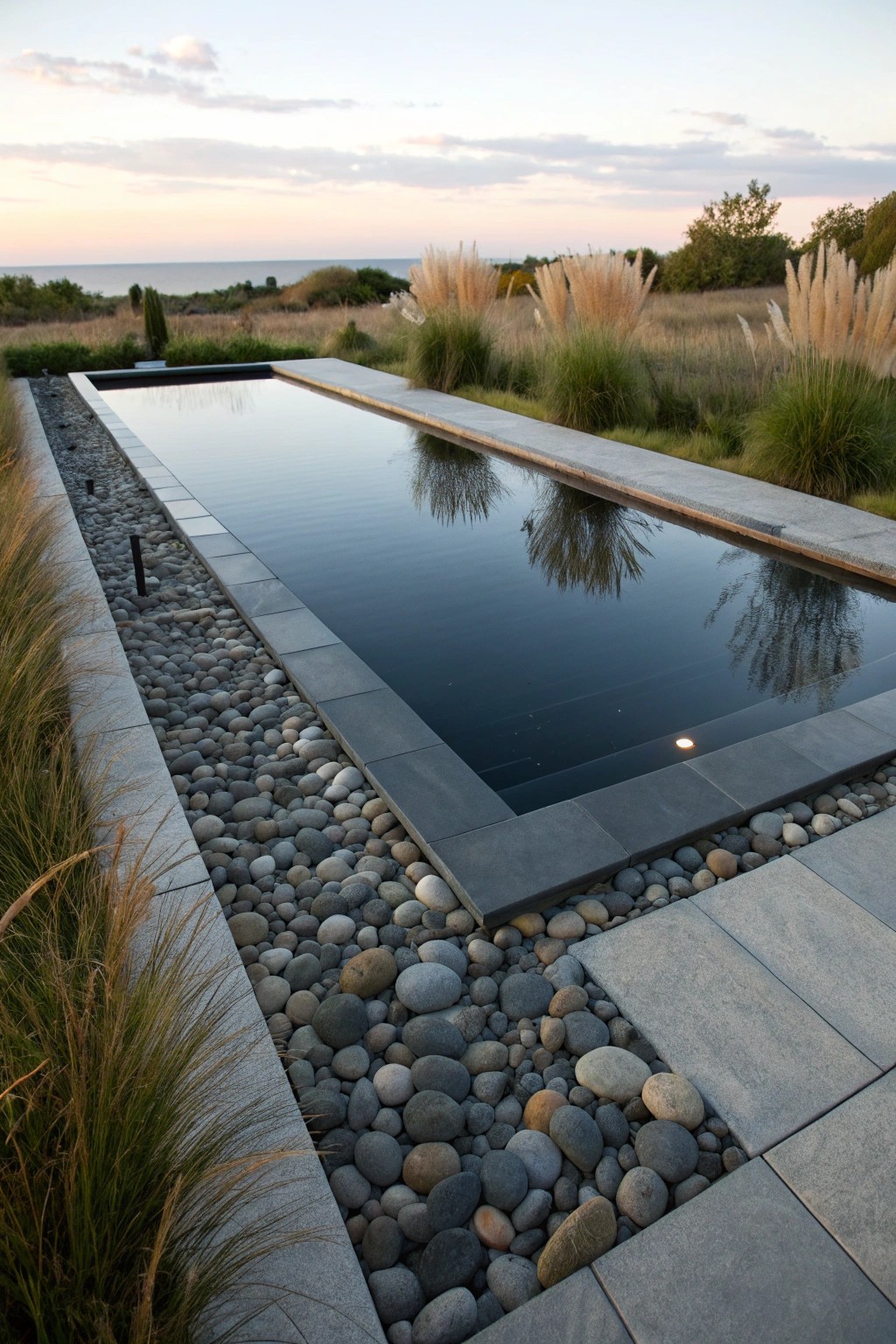 Serenity in simplicity: a modern reflecting pool transforms any grass-free backyard.
