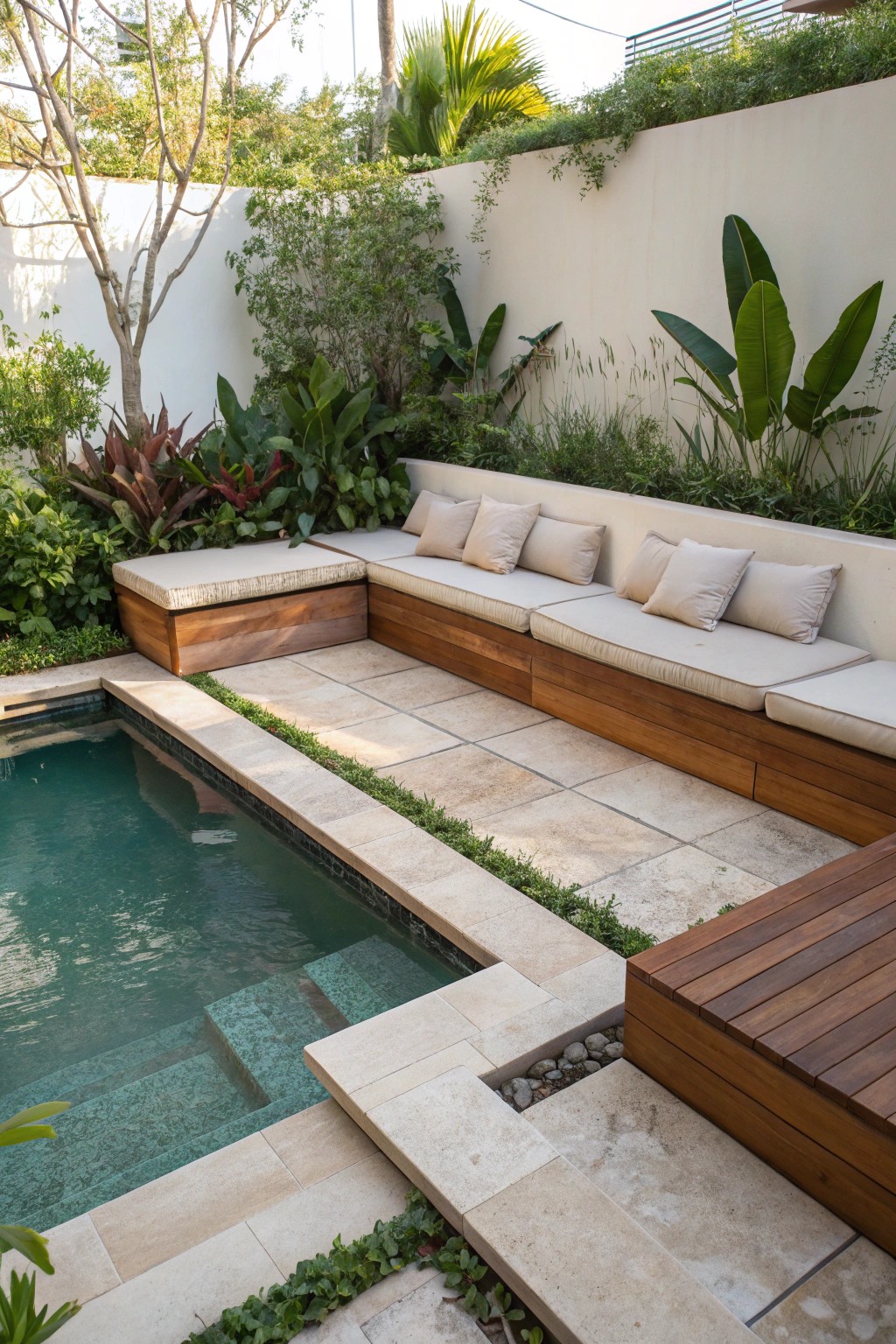 Elevate your poolside with a chic sunken lounge—where style meets relaxation.