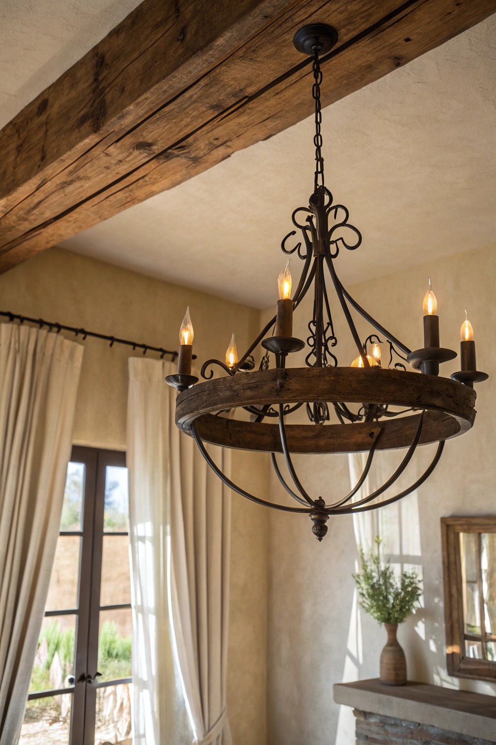 Let your living room glow with the timeless beauty of rustic lighting.