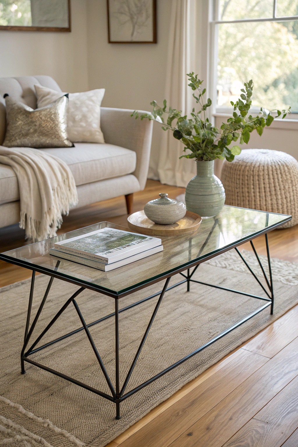 Let light and style flow with a sleek glass coffee table—perfect for small living rooms.
