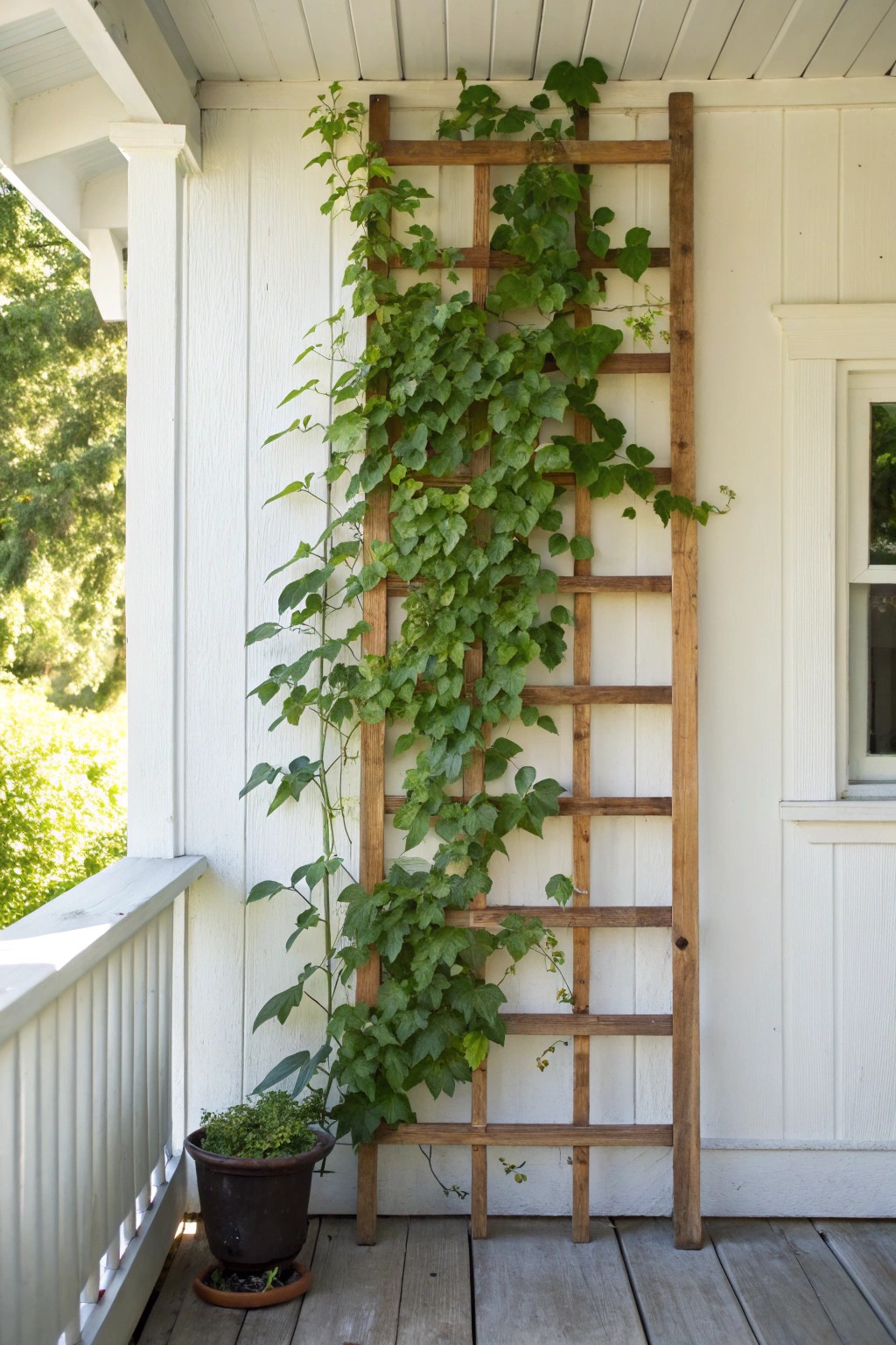 Elevate small spaces with a beautiful vertical trellis garden.