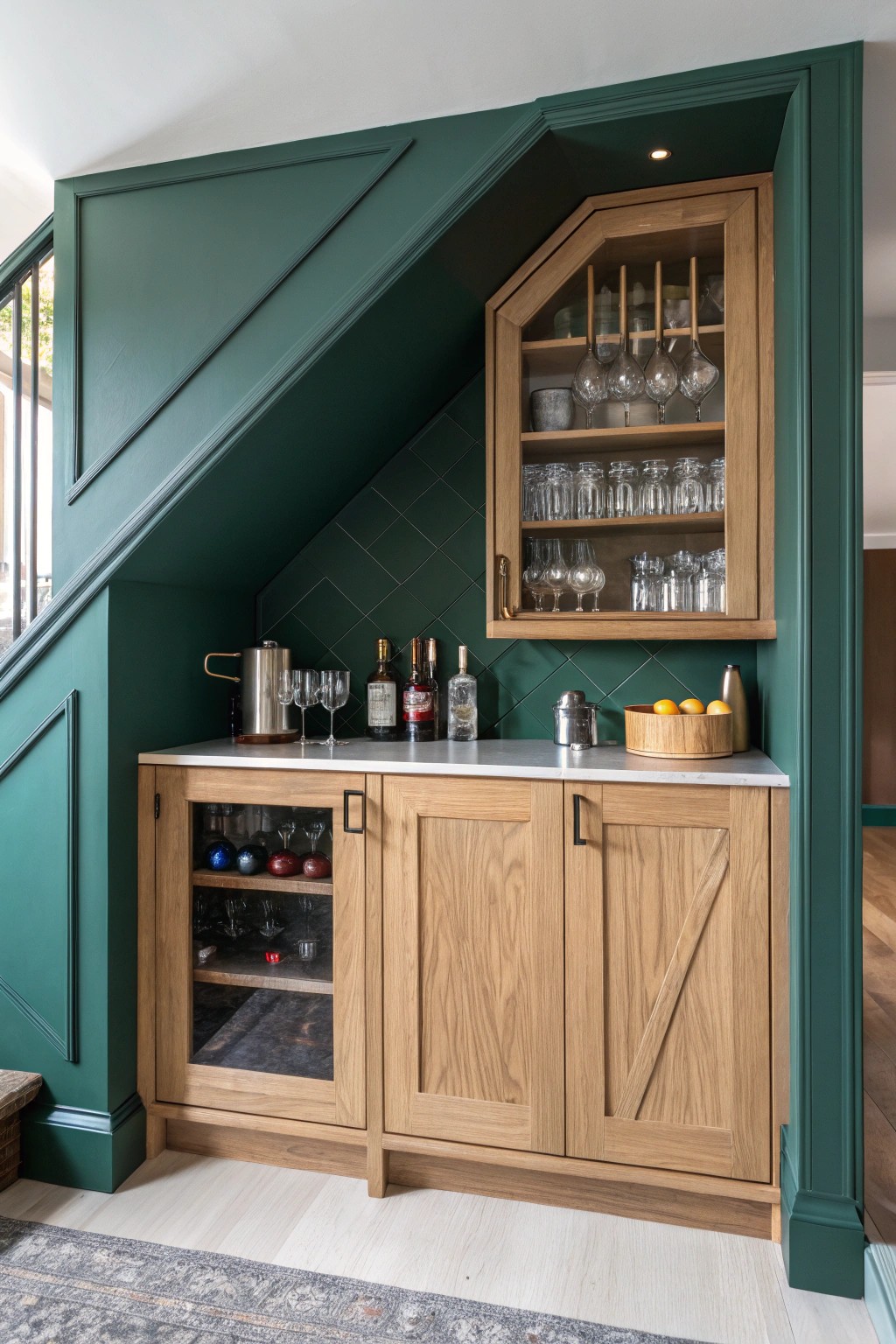 Elevate your space with a handcrafted alcove bar—where simplicity meets bold style.