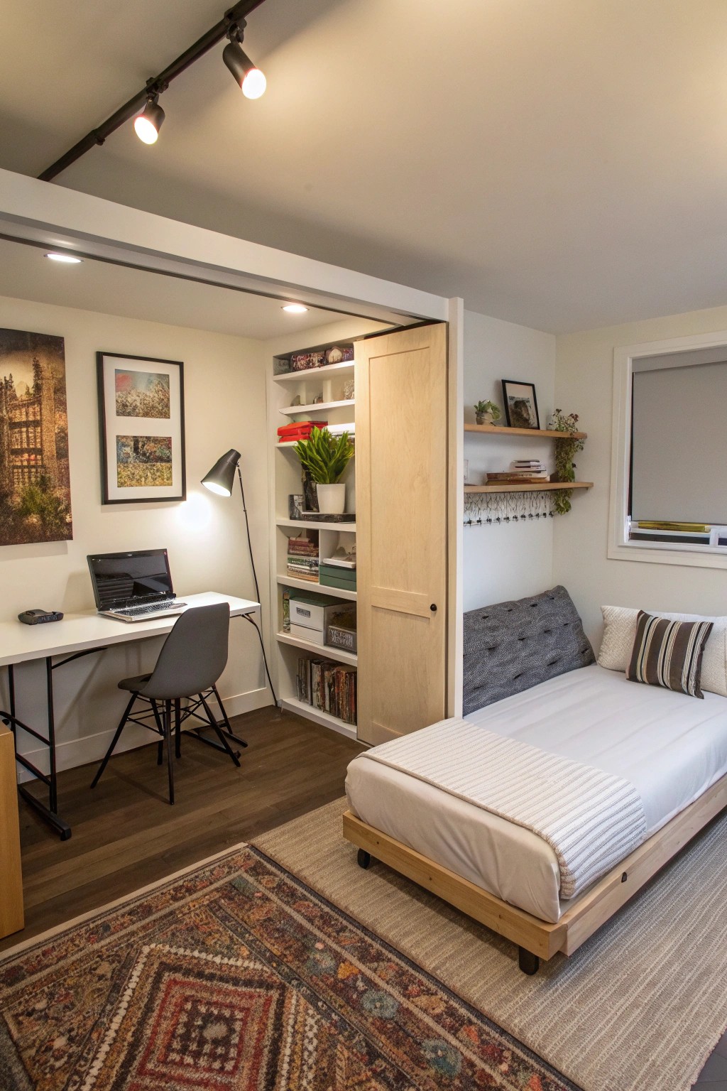 Fold-away furniture opens up possibilities in tiny studios.