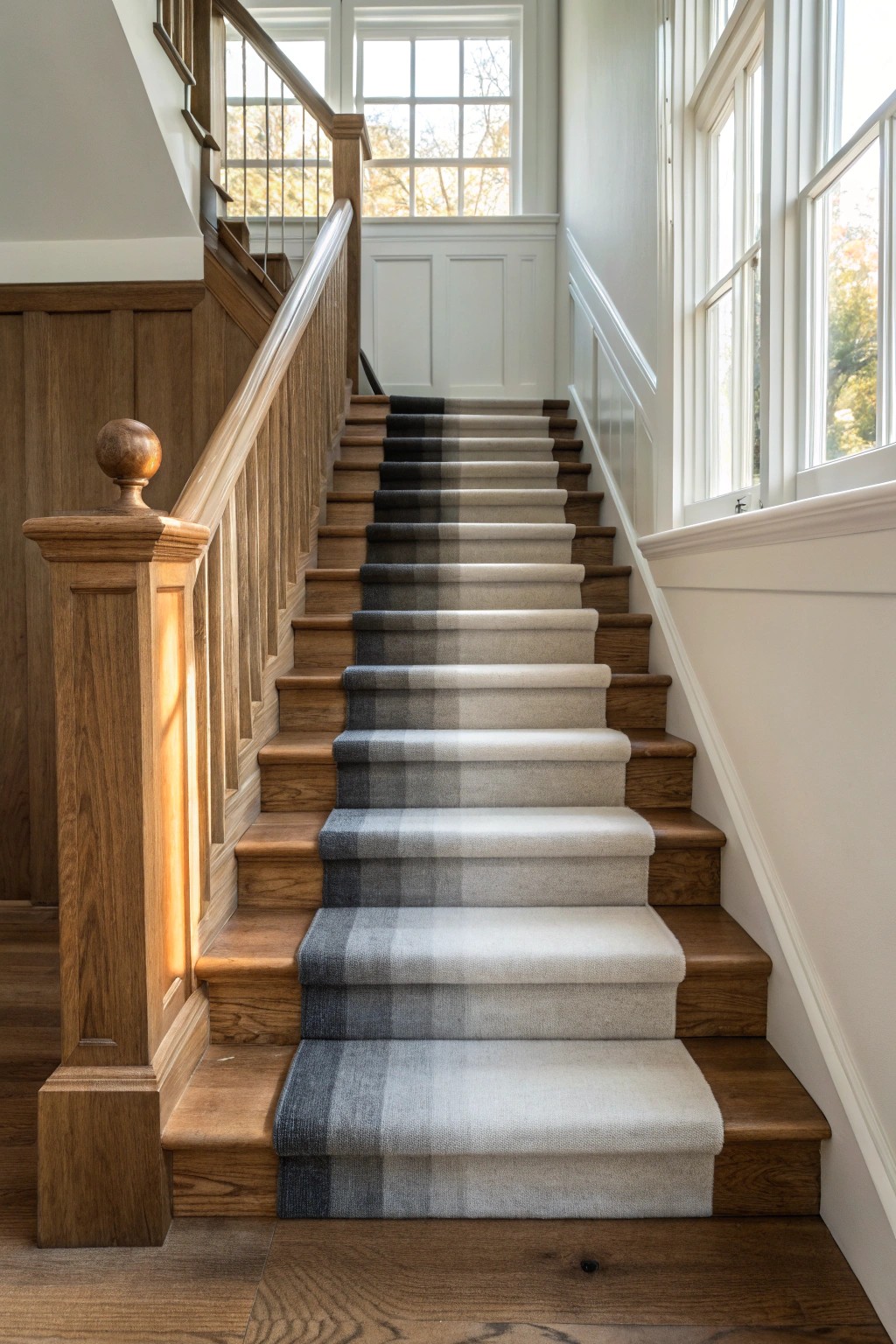 Elevate your space with a handcrafted ombre stair runner—where simplicity meets quiet luxury.