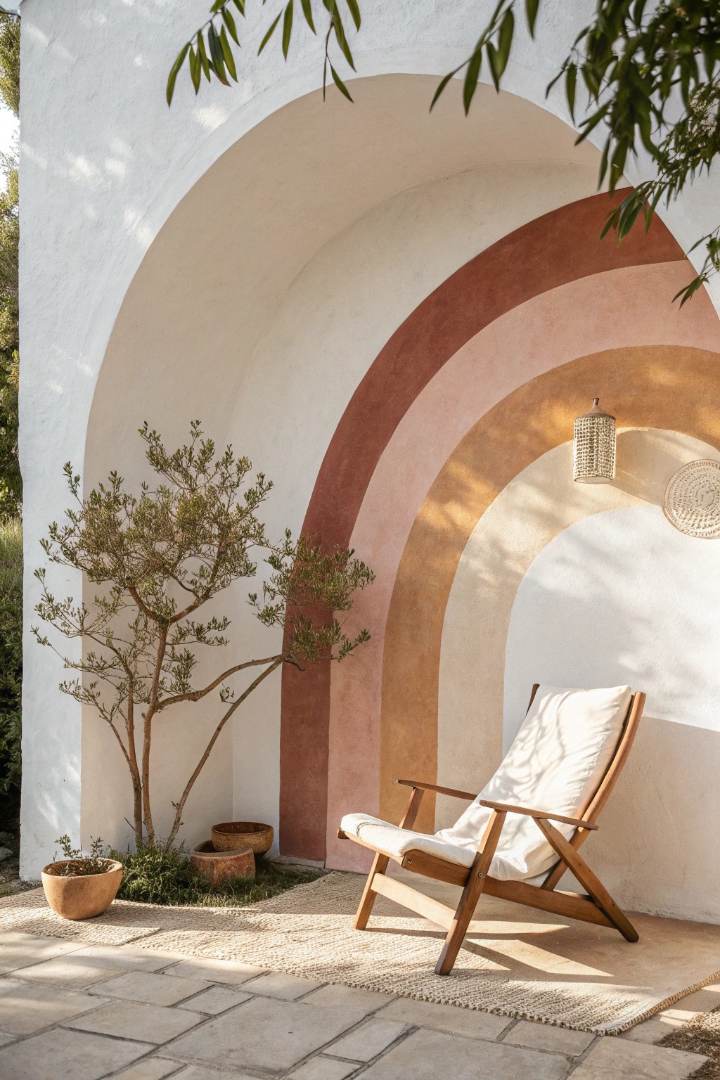 Transform your space with a bold, handcrafted arch mural for an effortlessly cozy nook.