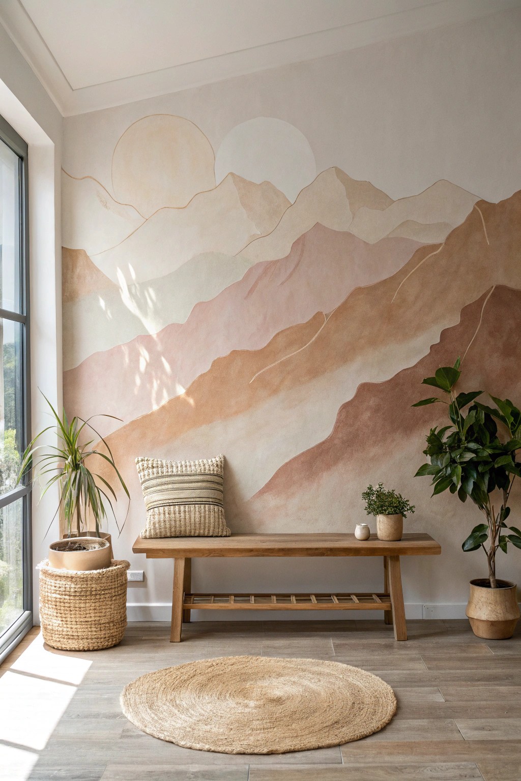 Transform your space with a simple, hand-painted mural—where creativity meets natural beauty.