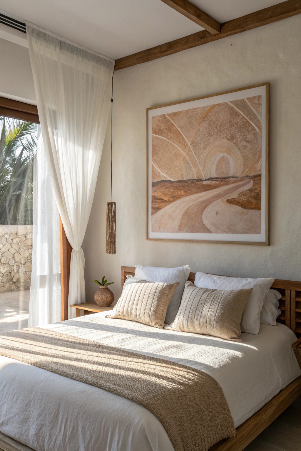 Make your bedroom unforgettable with a statement piece of wall art.