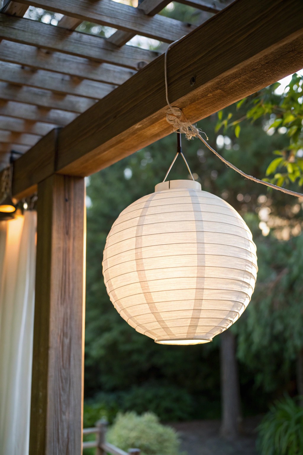 Elevate your patio with the simple charm of a handmade paper lantern.