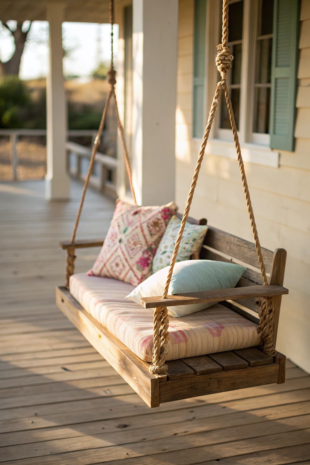 Elevate your curb appeal with a cozy, handcrafted porch swing.