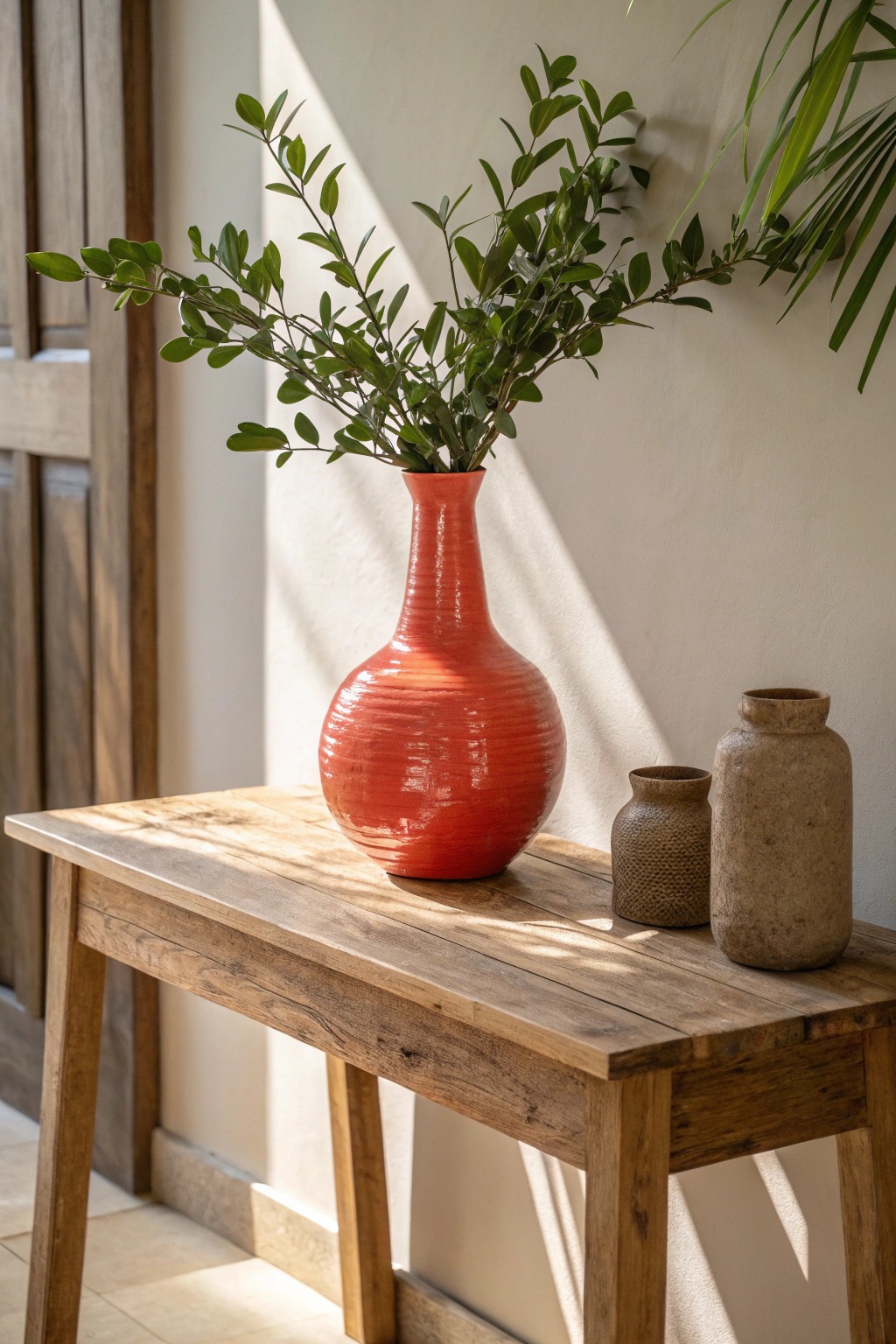Let a bold accent vase add instant joy to your entryway.