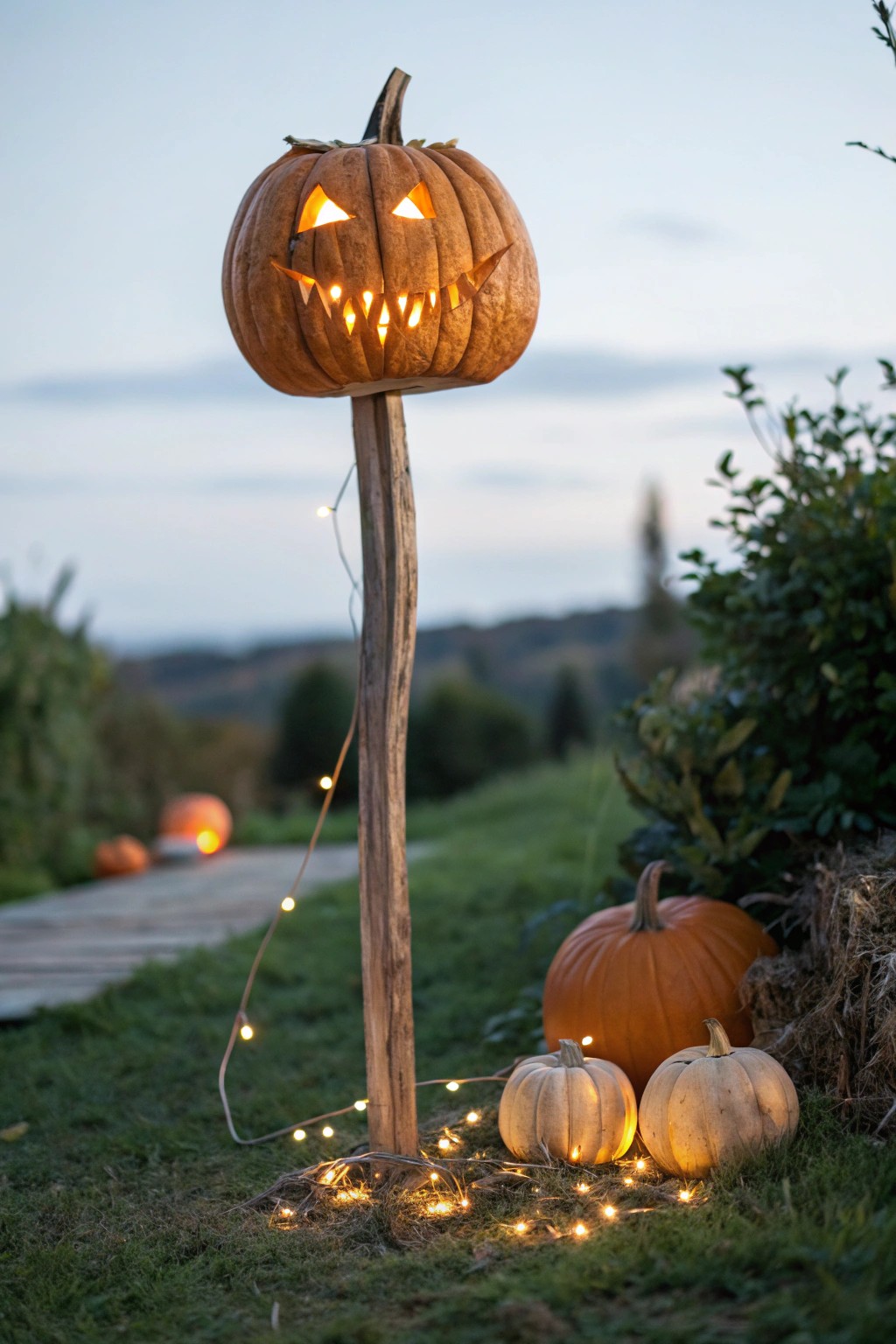 Enchant your garden with a glowing pumpkin sentinel—simple, magical, and naturally beautiful.