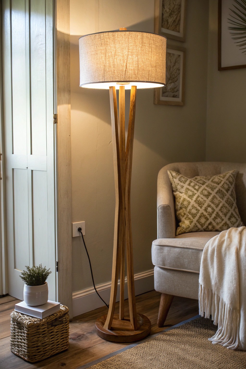 Define your living room with a handcrafted floor lamp—where cozy meets craftsmanship.