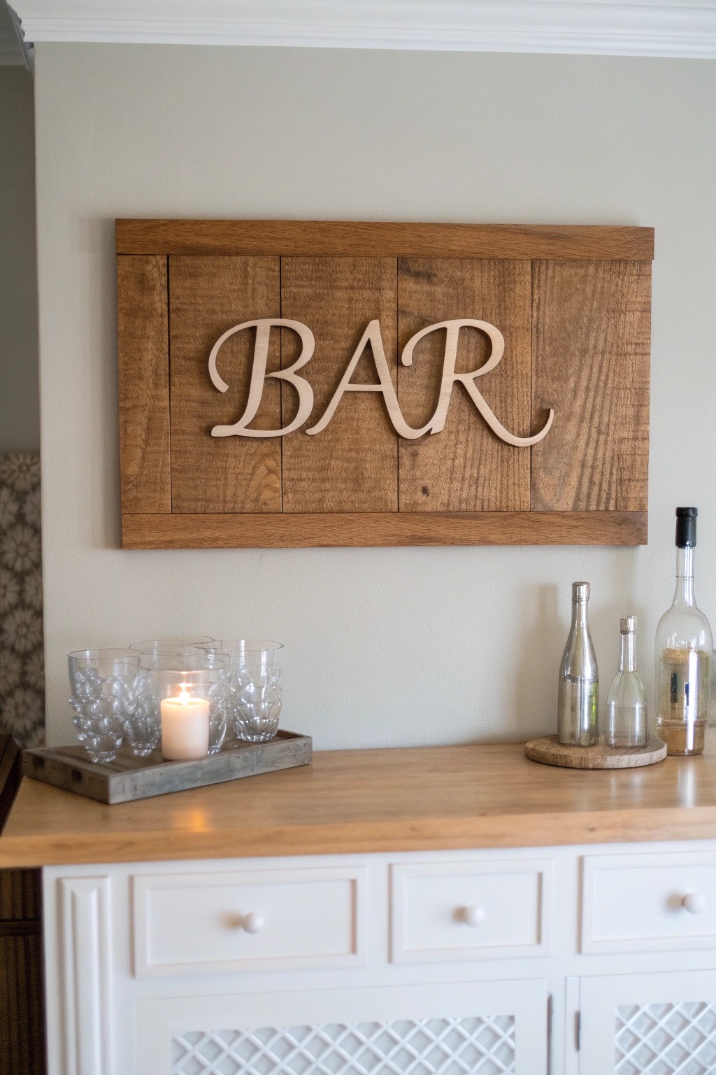 Elevate your man cave with a custom-crafted wooden bar sign—where style meets personal touch.