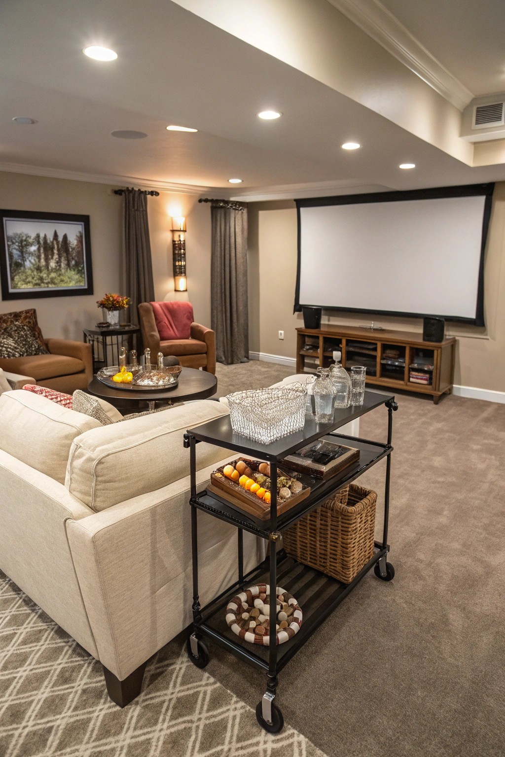A multipurpose layout lets your movie room host more than just film nights.