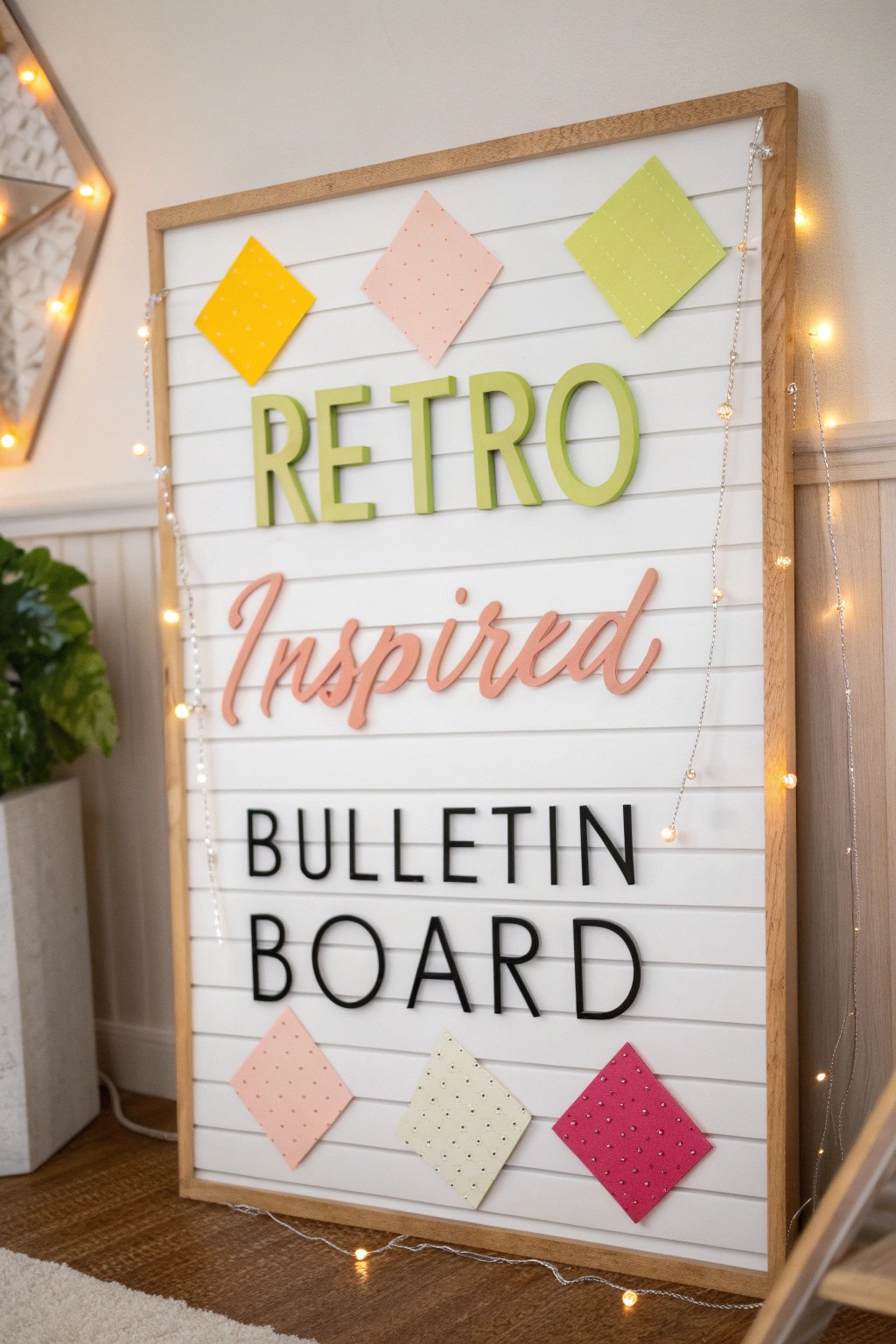 Bring retro party vibes to your New Year's board with bold shapes & playful fonts!