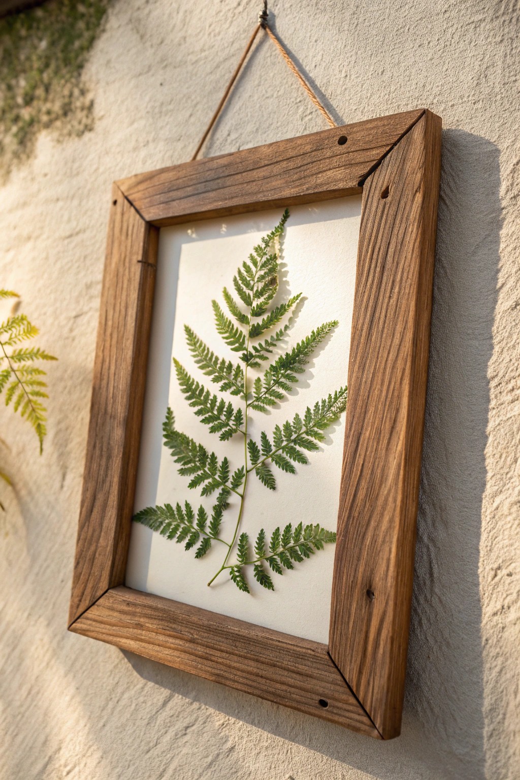 Bring nature indoors with a handcrafted pressed fern art piece for your rustic gallery wall.