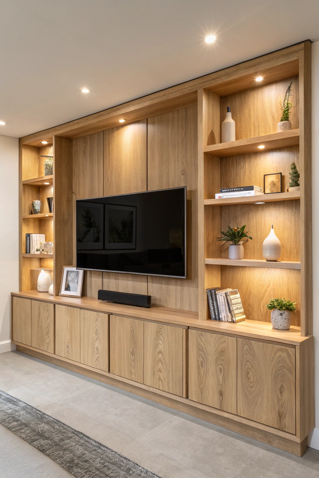 Elevate your living space with a custom built-in media wall—where beauty meets function.