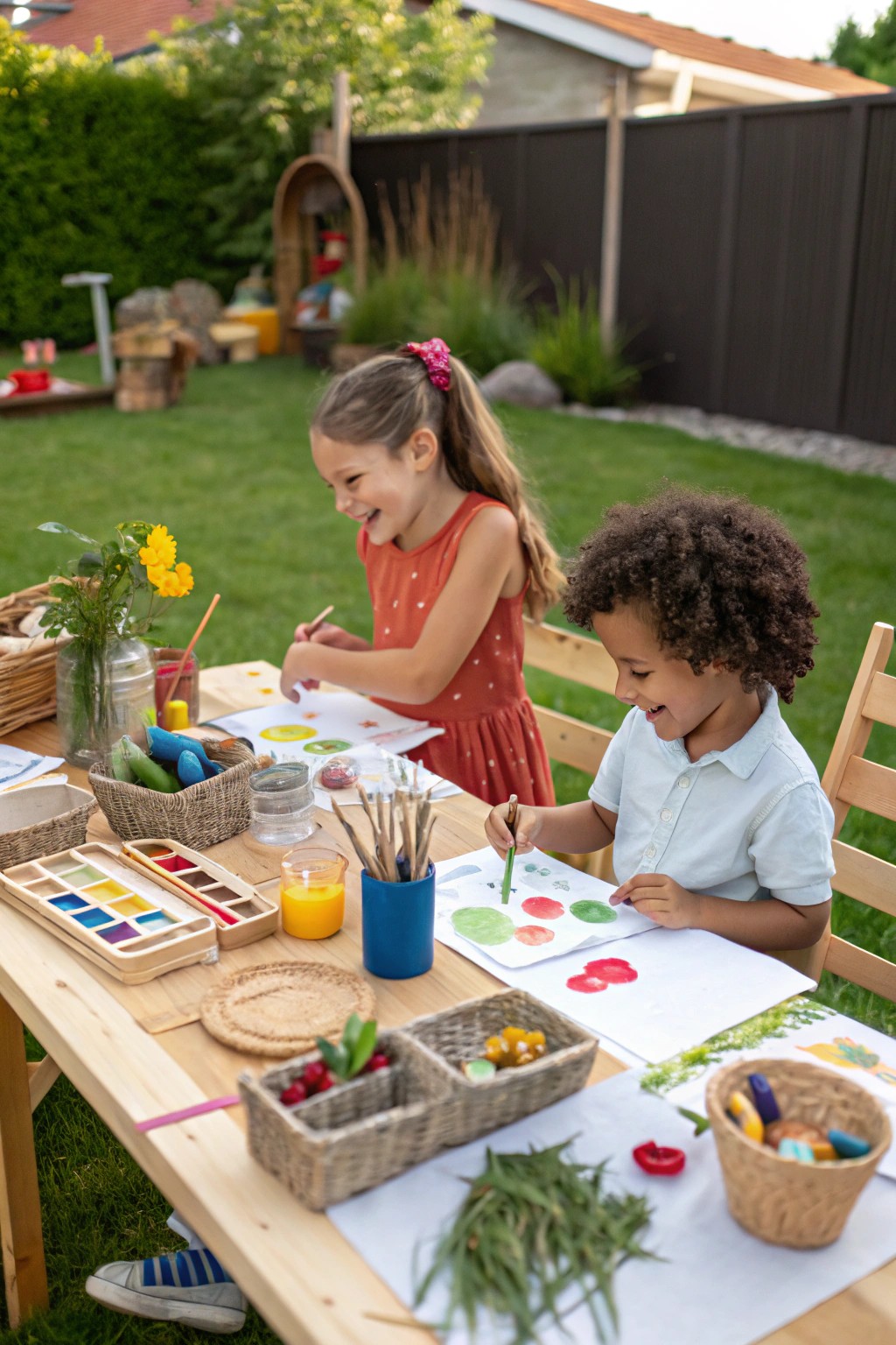 A dedicated art station brings creativity and fresh air together.
