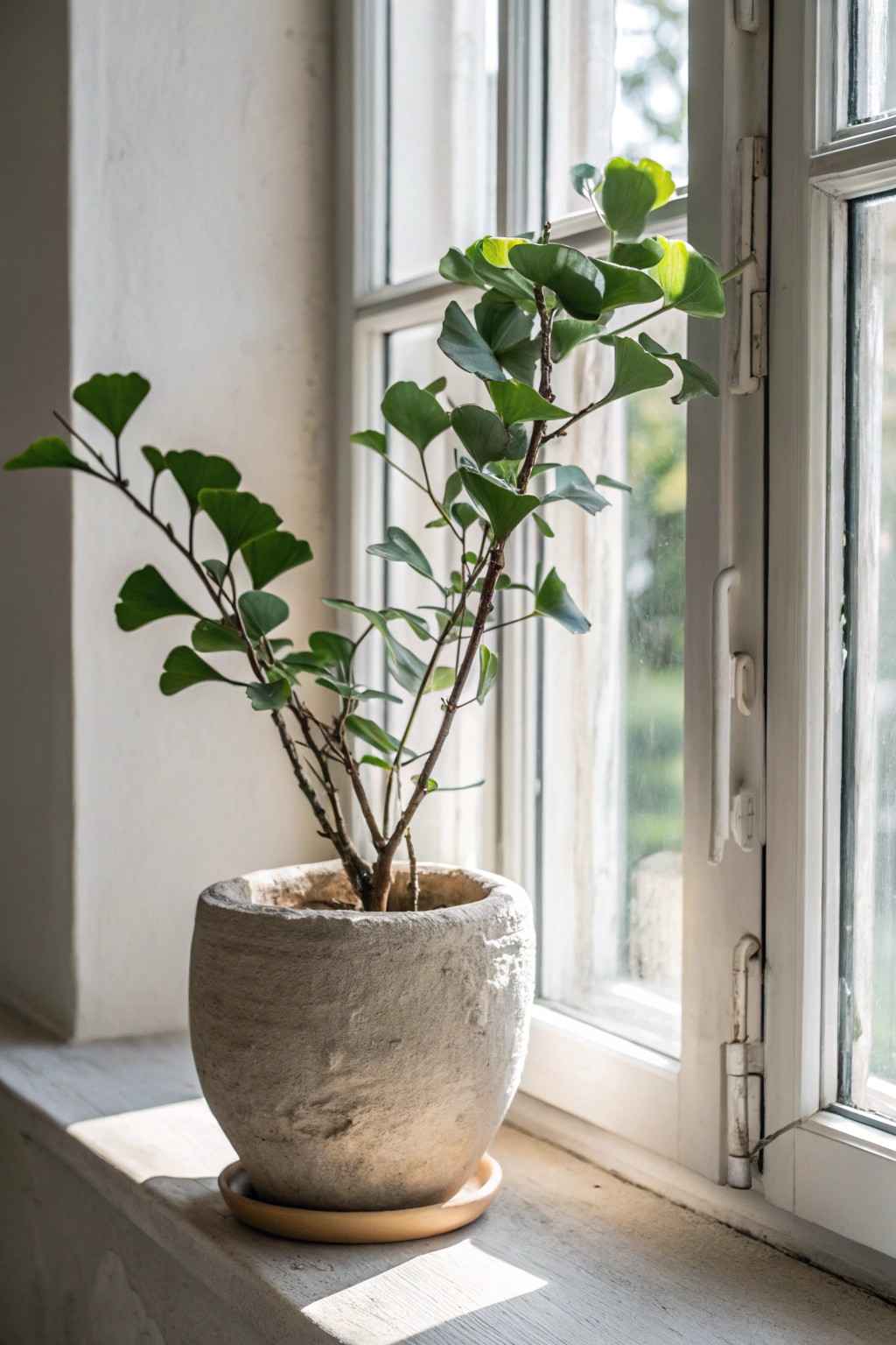 Elevate your bay window with a statement plant—nature’s art framed in sunlight.