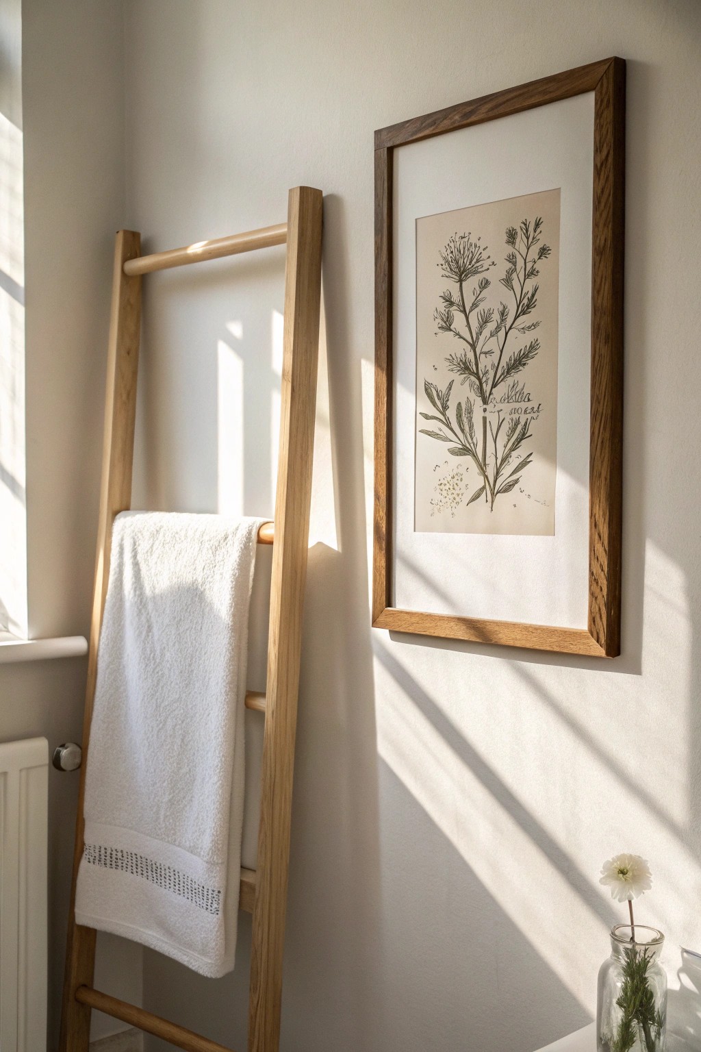 Transform your small bathroom with a touch of artful simplicity.